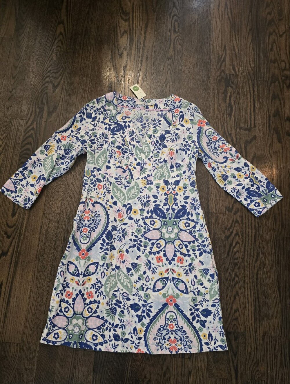 Boden 100% Linen Multicolor Shift Dress, 8, NWT